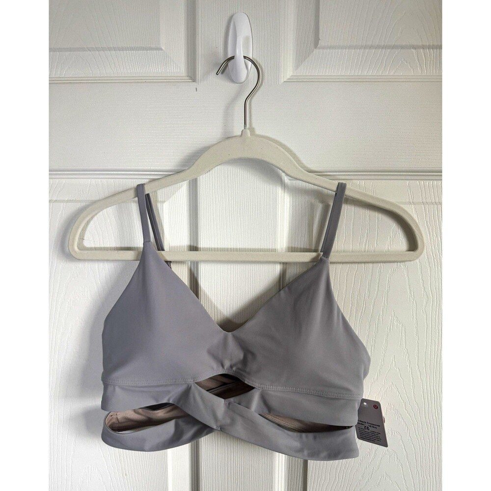 Lululemon NWT V-Neck Bra Light Gray Size 8